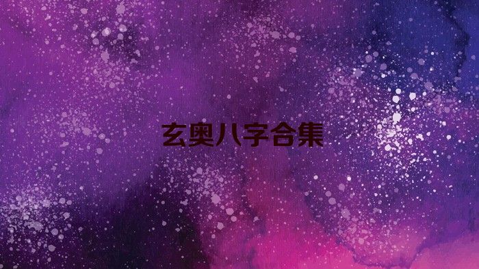 玄奥八字合集